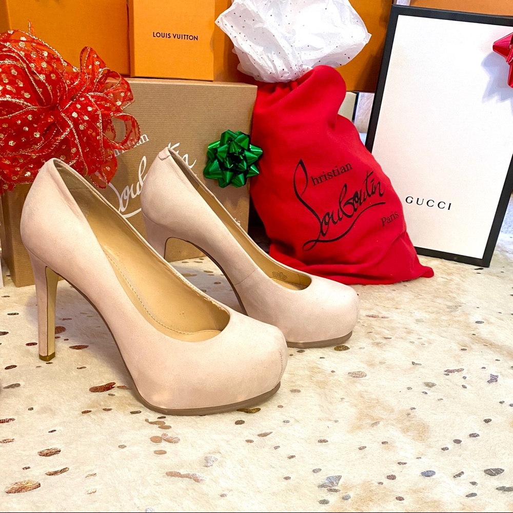 Gianni Bini Blush Suede Platforms